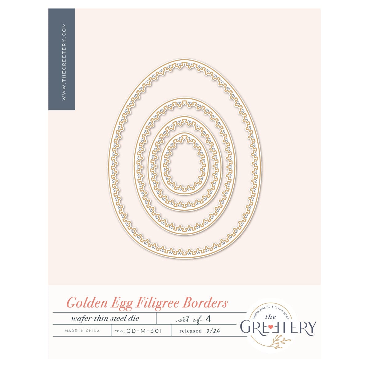 Golden Egg Filigree Borders Die