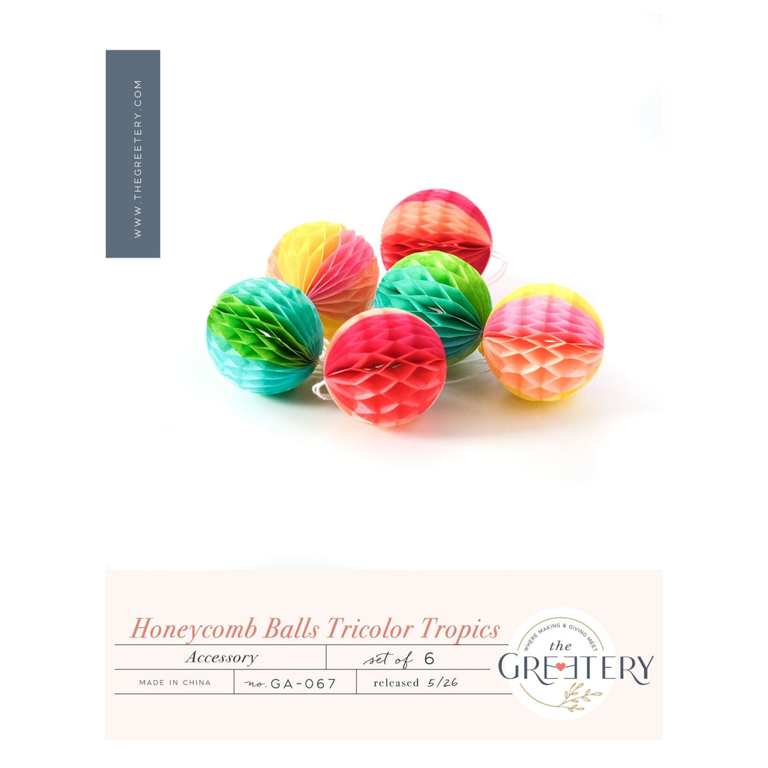 Honeycomb Balls Tricolor Tropics