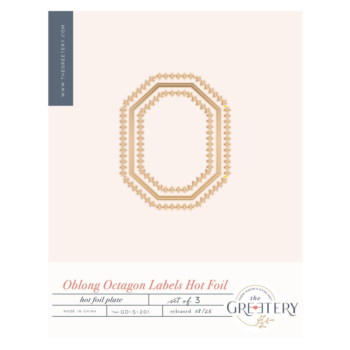 Oblong Octagon Labels HOT FOIL – The Greetery