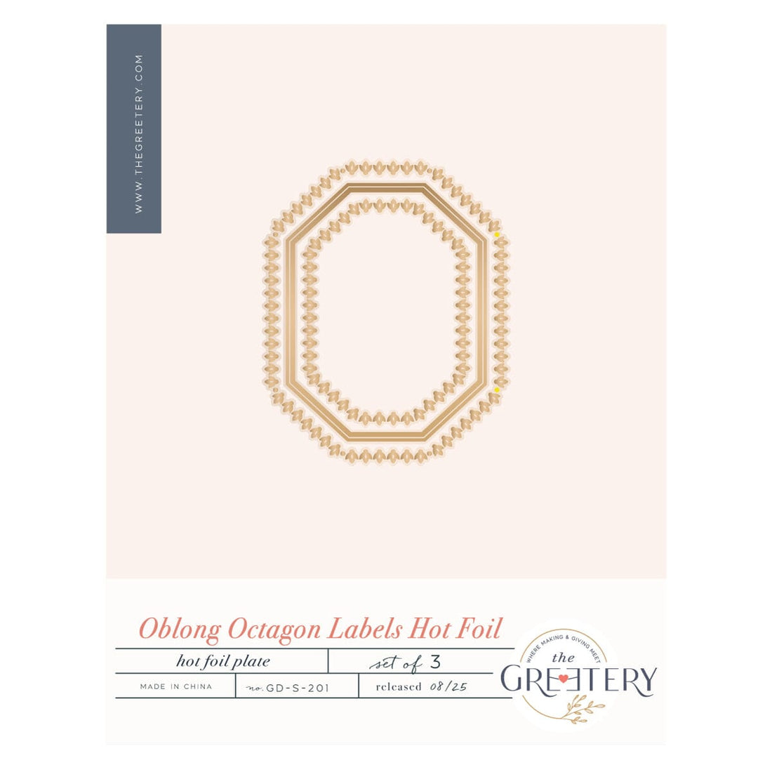 Oblong Octagon Labels HOT FOIL