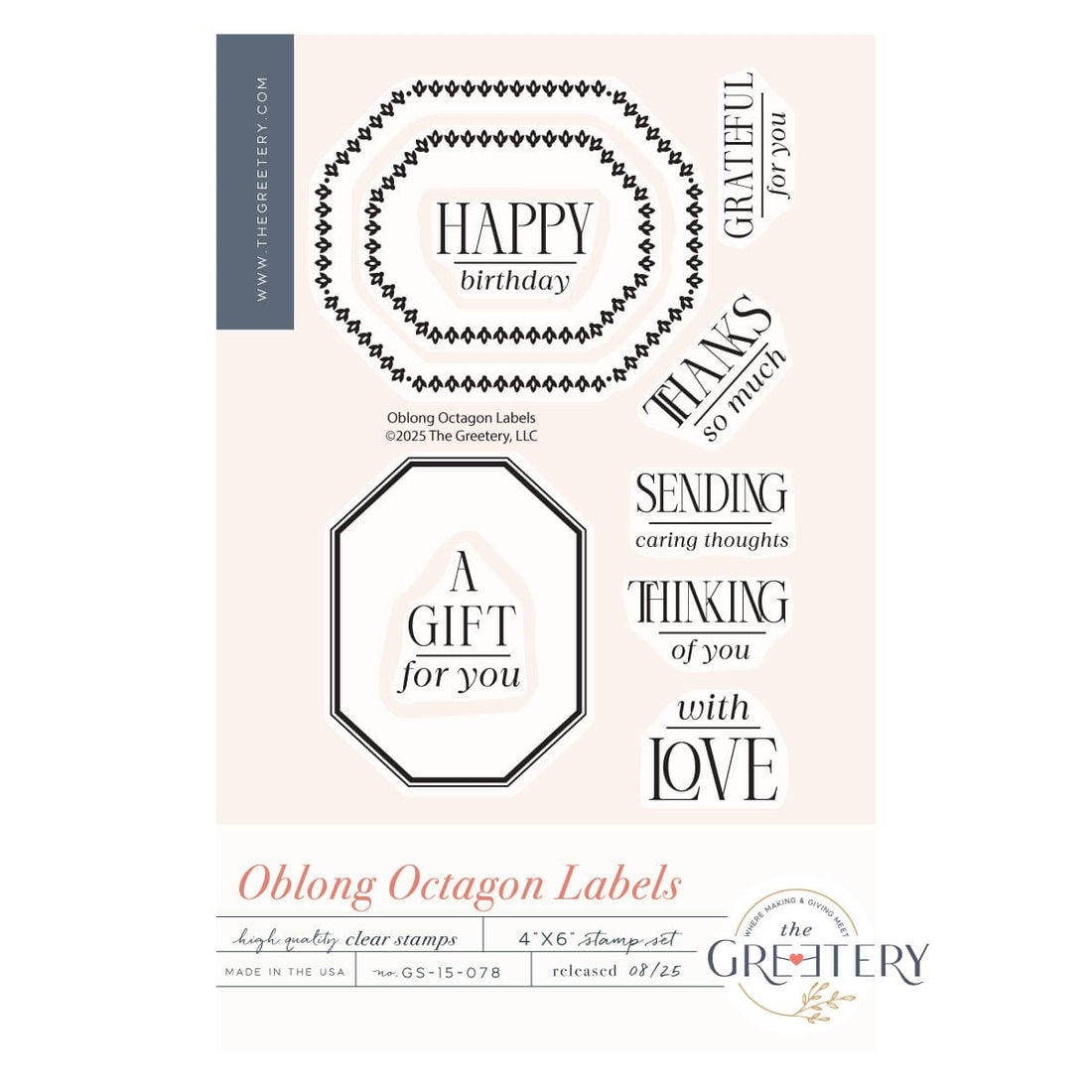 Oblong Octagon Labels Stamp Set