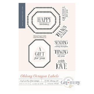 Oblong Octagon Labels Stamp Set – The Greetery
