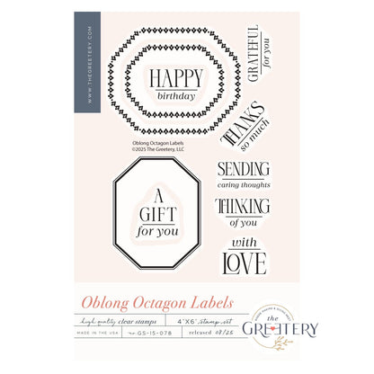Oblong Octagon Labels Stamp Set