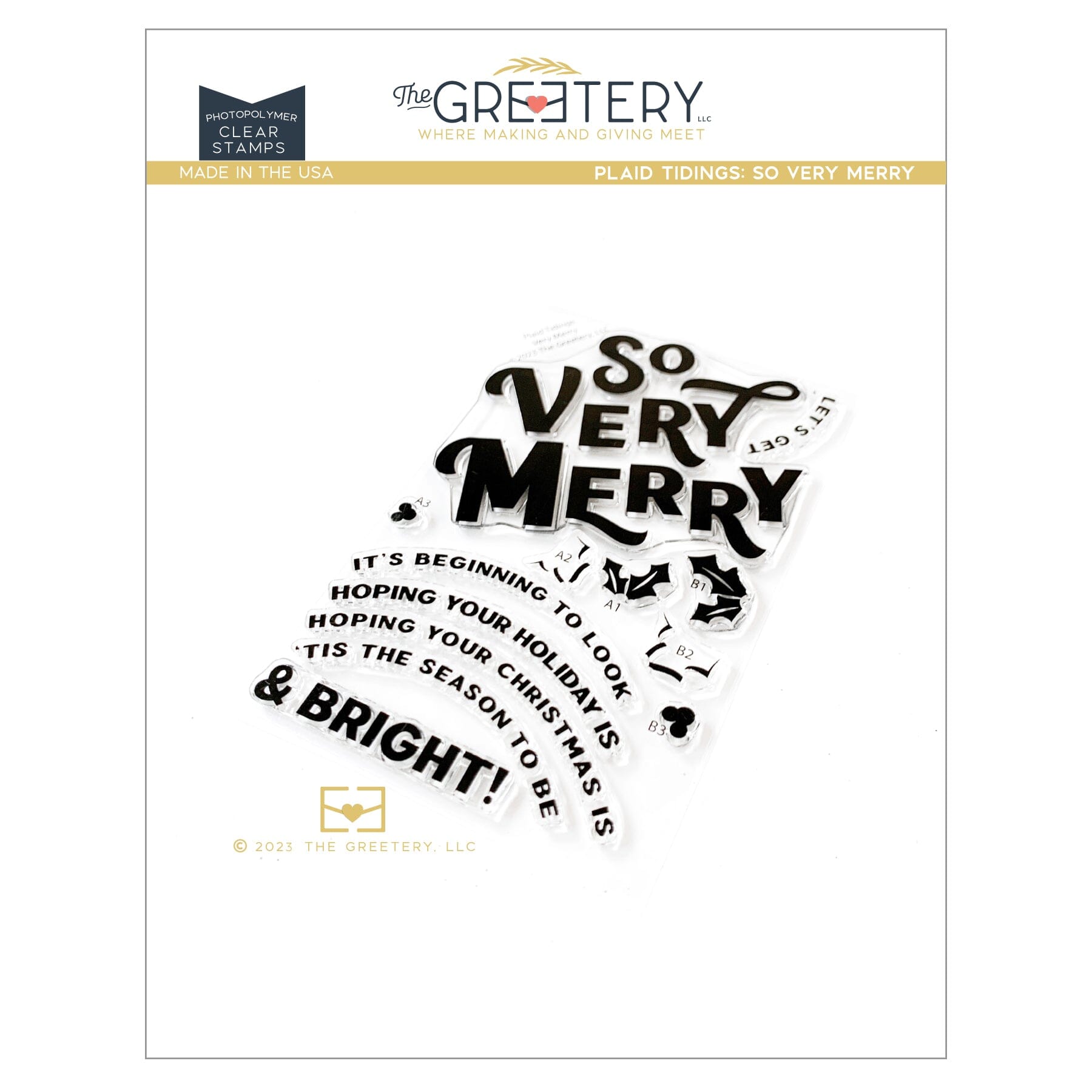 Plaid Tidings: Very Merry Stamp Set
