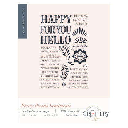 Pretty Picado Sentiments Stamp Set
