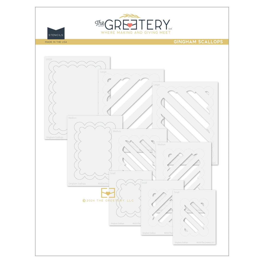 Scalloped Gingham Stencil