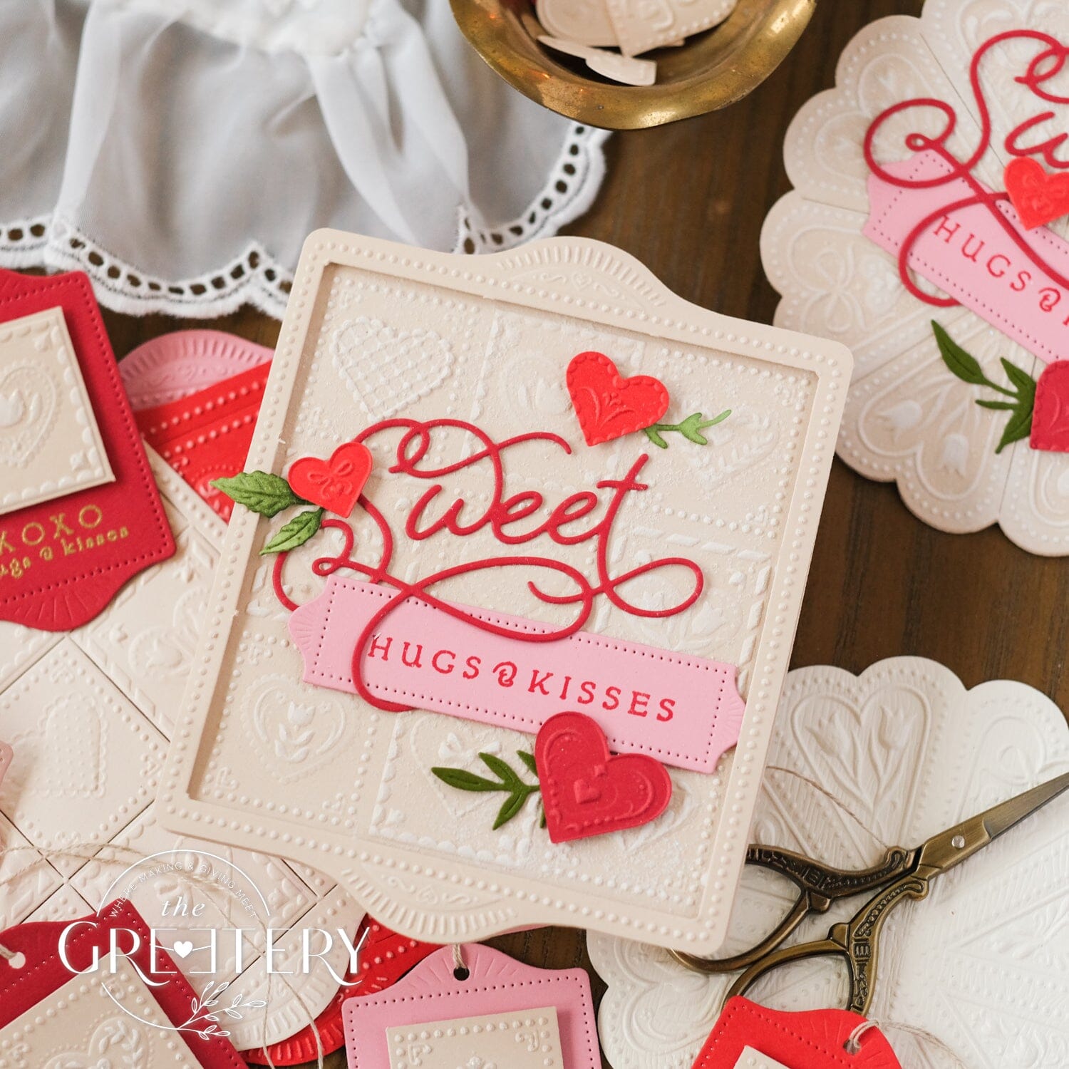 Shortbread Shapes: Rectangle Hearts Embossing Folder