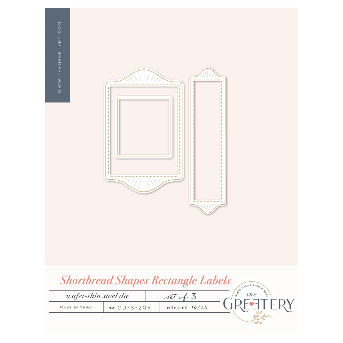 Shortbread Shapes: Rectangle Labels Die – The Greetery