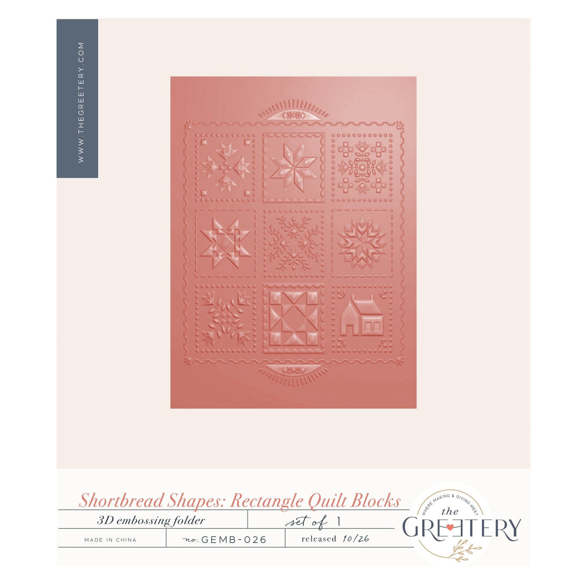 Shortbread Shapes: Rectangle Quilt Blocks Embossing Folder