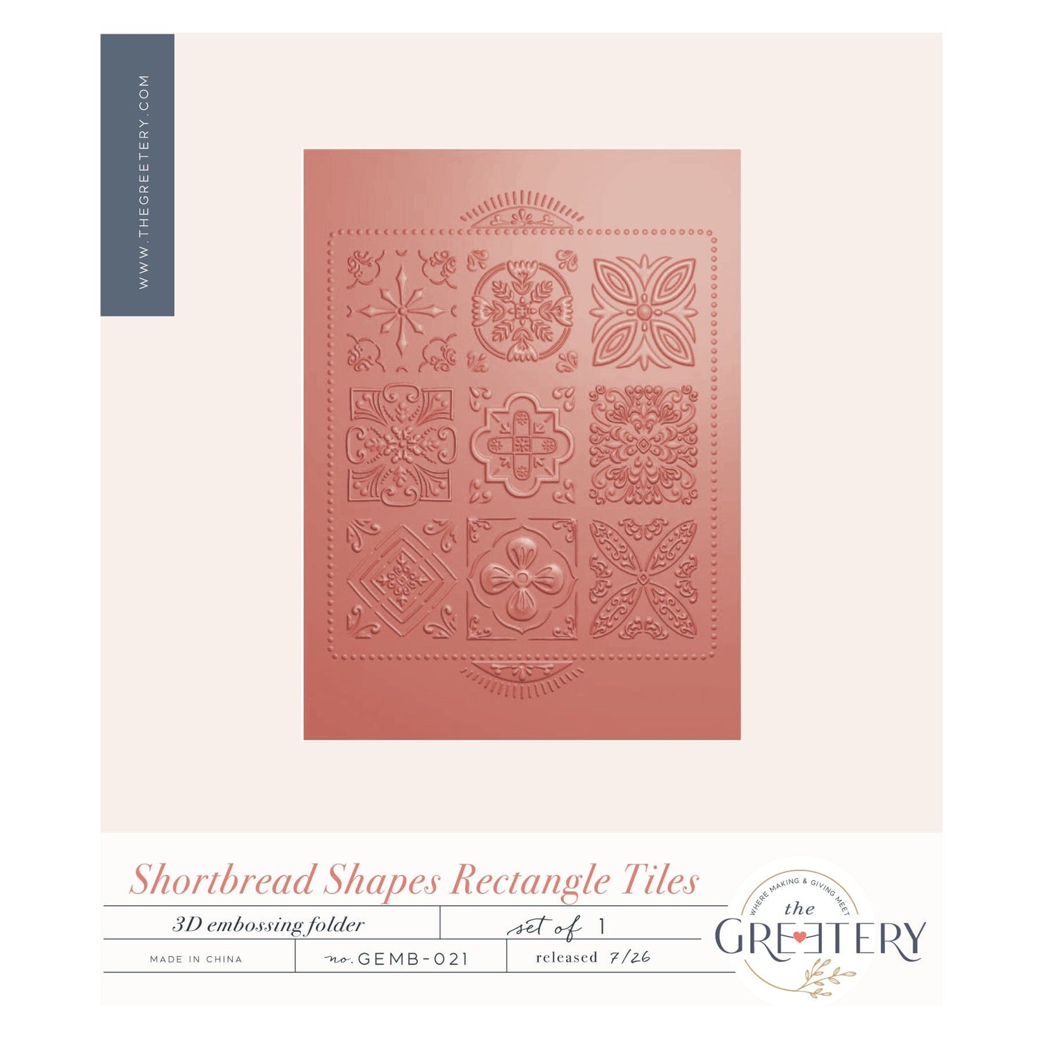 Shortbread Shapes: Rectangle Tiles Embossing Folder