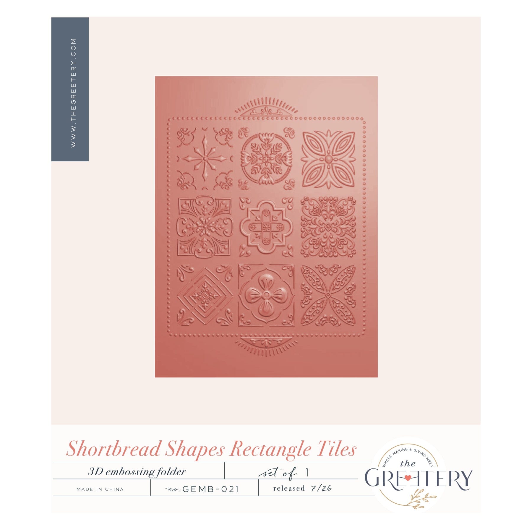 Shortbread Shapes: Rectangle Tiles Embossing Folder