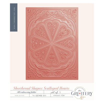 Shortbread Shapes: Scalloped Hearts Embossing Folder