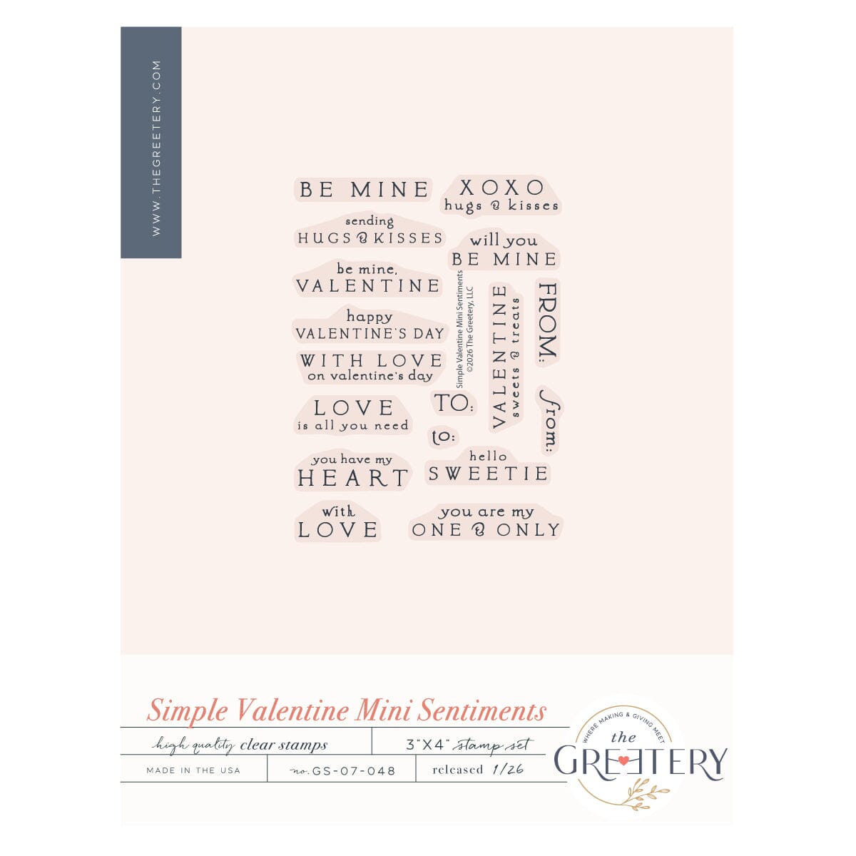 Simple Valentine Mini Sentiments Stamp Set