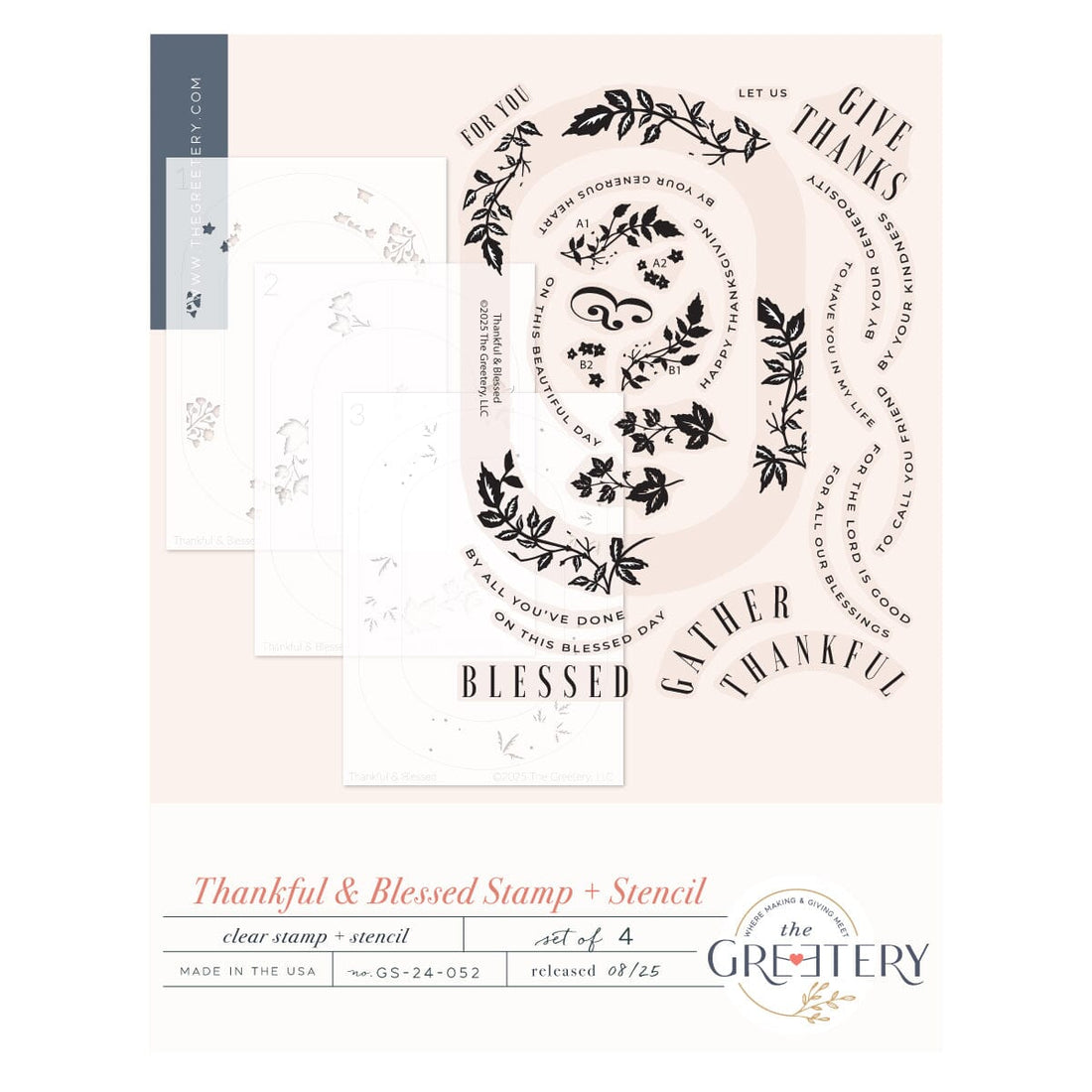 Thankful &amp; Blessed Stamp + Stencil