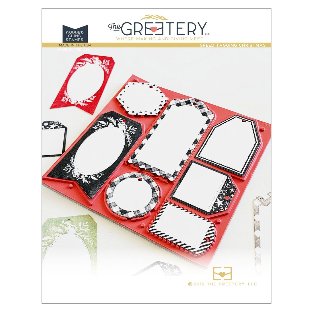 Speed Tagging Christmas Rubber Stamp