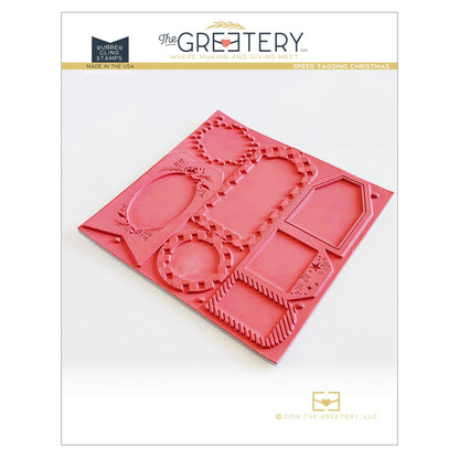 Speed Tagging Christmas Rubber Stamp