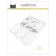 Set Di 9 Fustelle French Holiday Sentiments – Scritte In Francese Con Ombre Per Natale: Joyeux, Noel, Joyeuses, Fetes