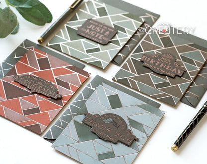 Deco Triangles Hot Foil Plate