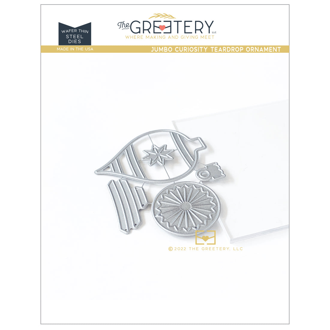 Jumbo Curiosity Teardrop Ornament Die