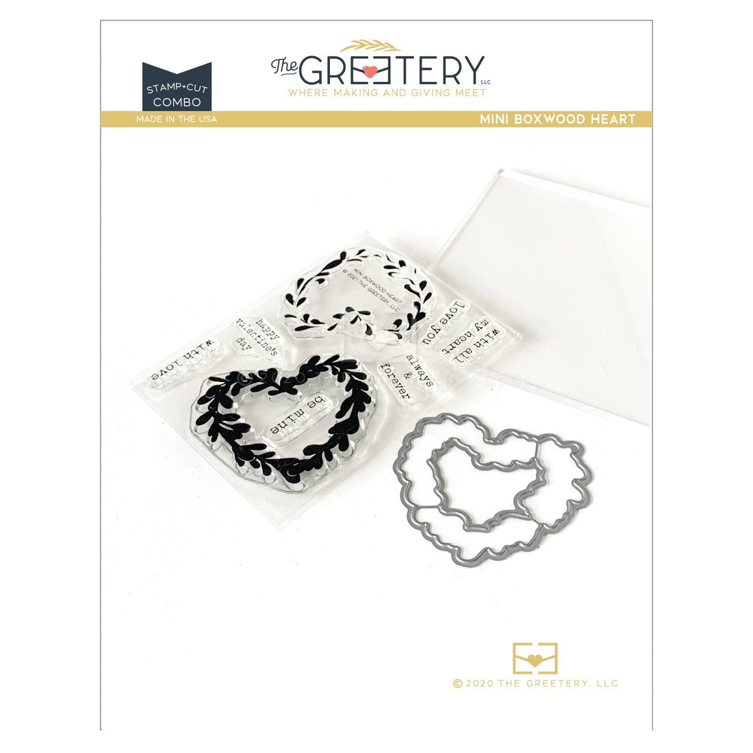 Mini Boxwood Heart Stamp + Cut Combo