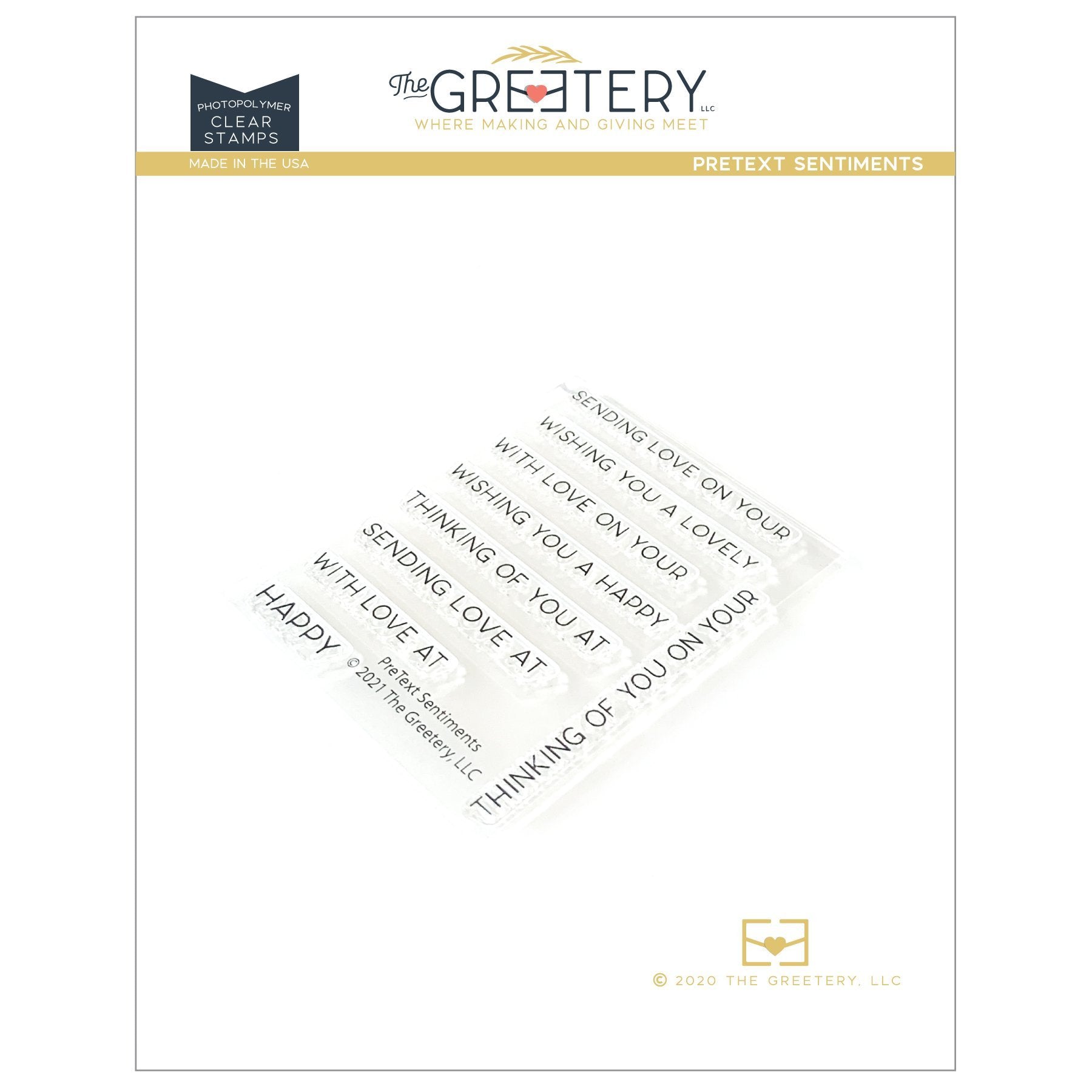 PreText Sentiments Stamp Set