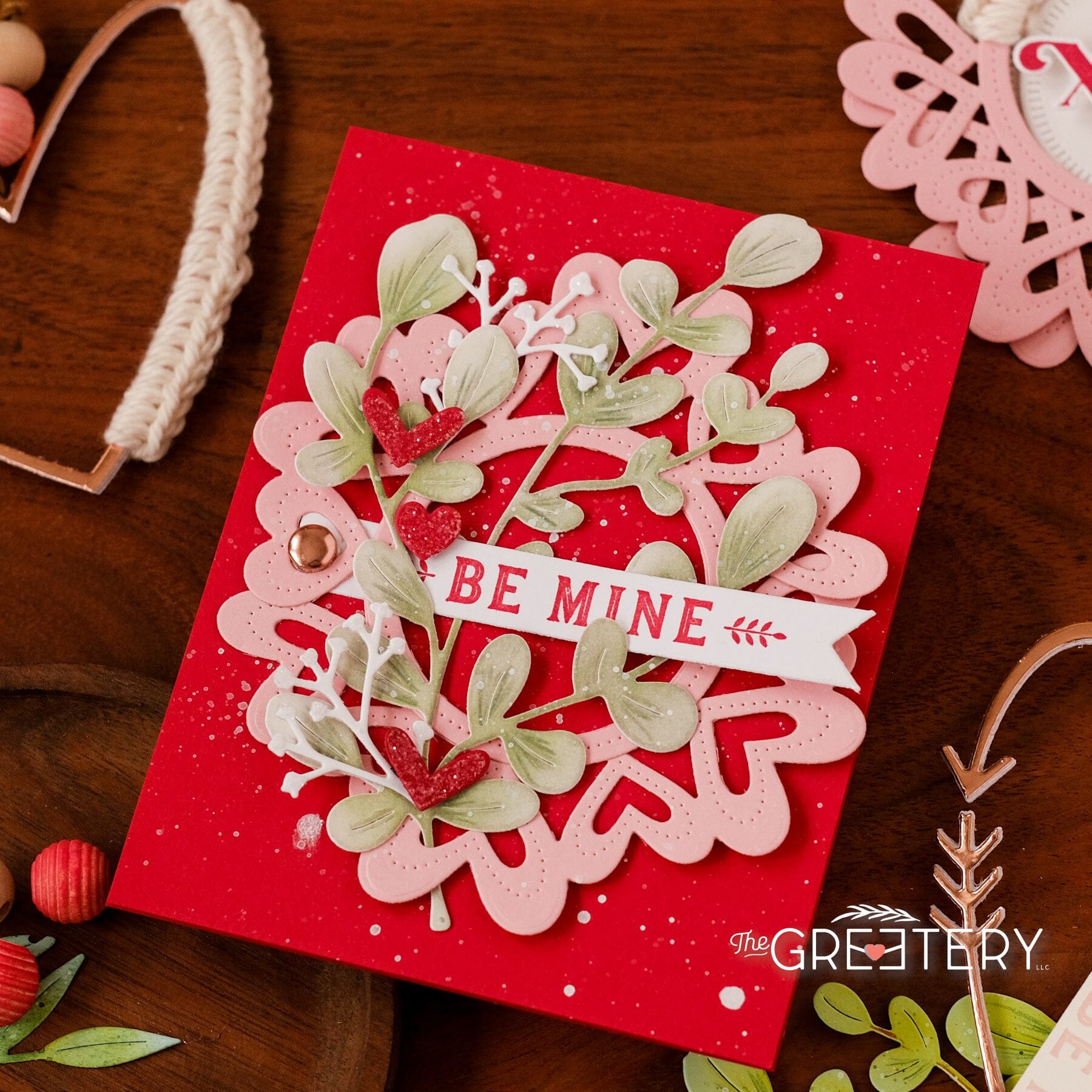 Happy Valentines Scroll Heart Craft Stamp