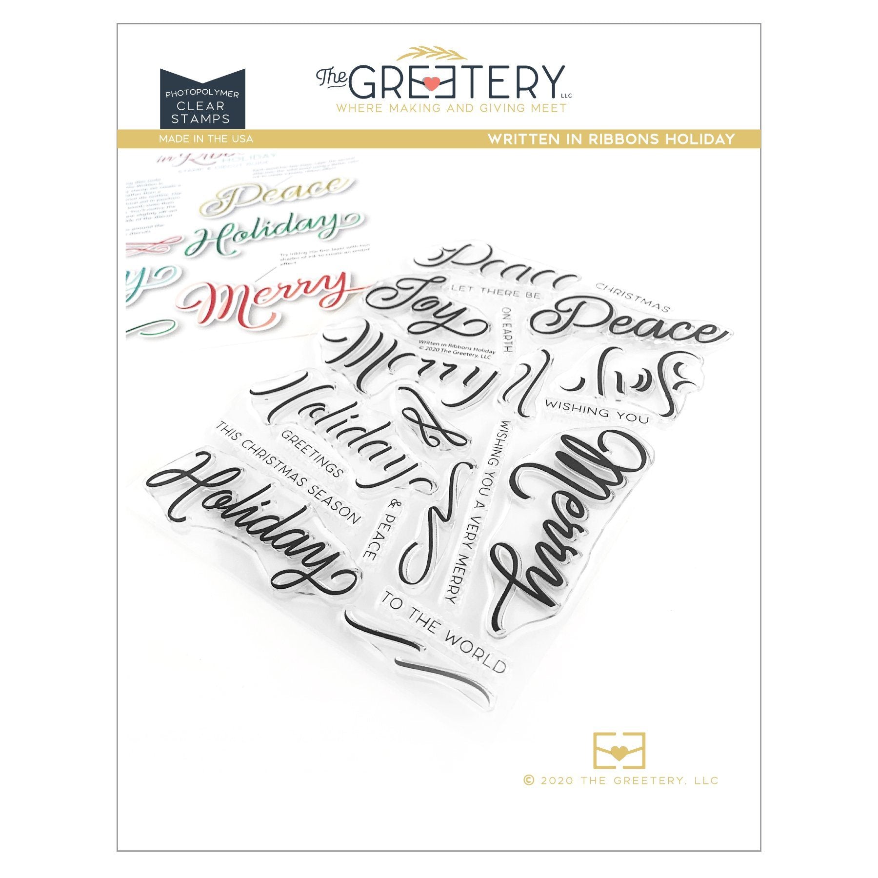 Written Ribbons Written in Ribbons Holiday Stamp Set – The Greetery