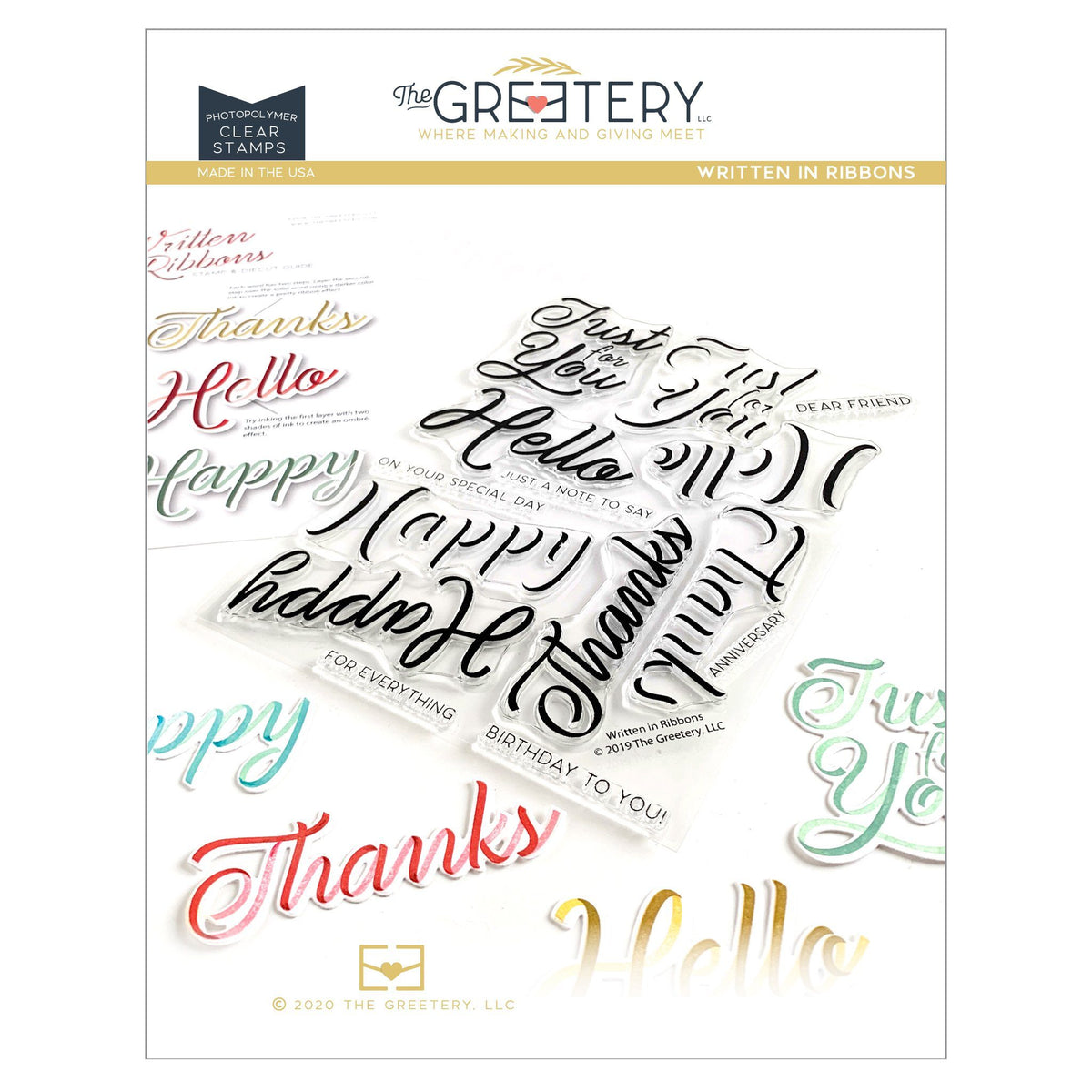 Written in Ribbons Stamp Set – The Greetery